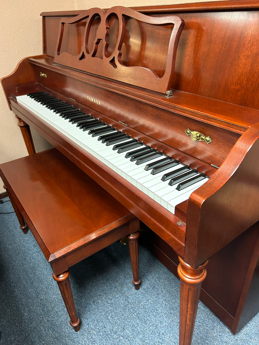 Yamaha Upright Piano, Model M500S-1990s Console-Mahogany Satin