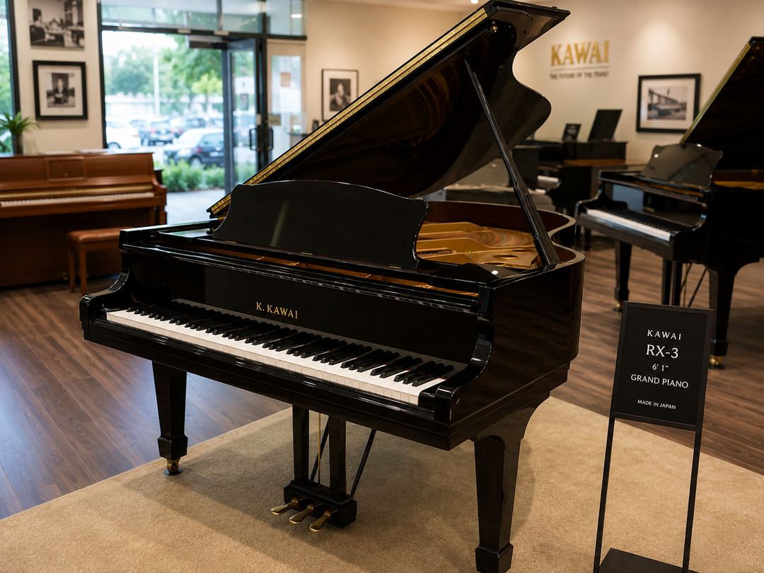 A carefully prepared Certified Preowned Kawai grand piano at Washington Pianos. Explore our current selection of Kawai baby grand and grand pianos.