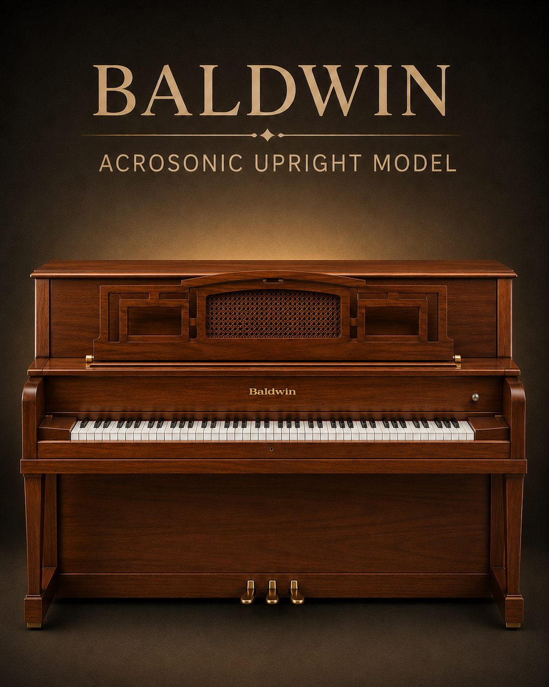 Baldwin Acrosonic Console Piano | Mahogany | Made in USA