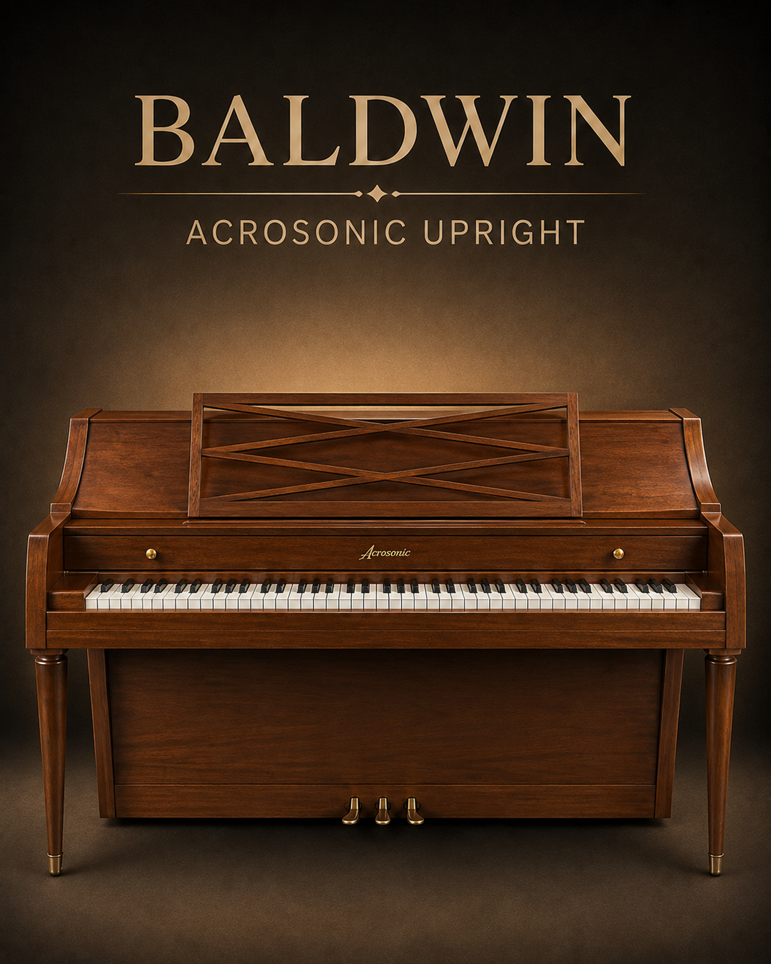 Baldwin Acoronic Upright Piano Model Wood Finish