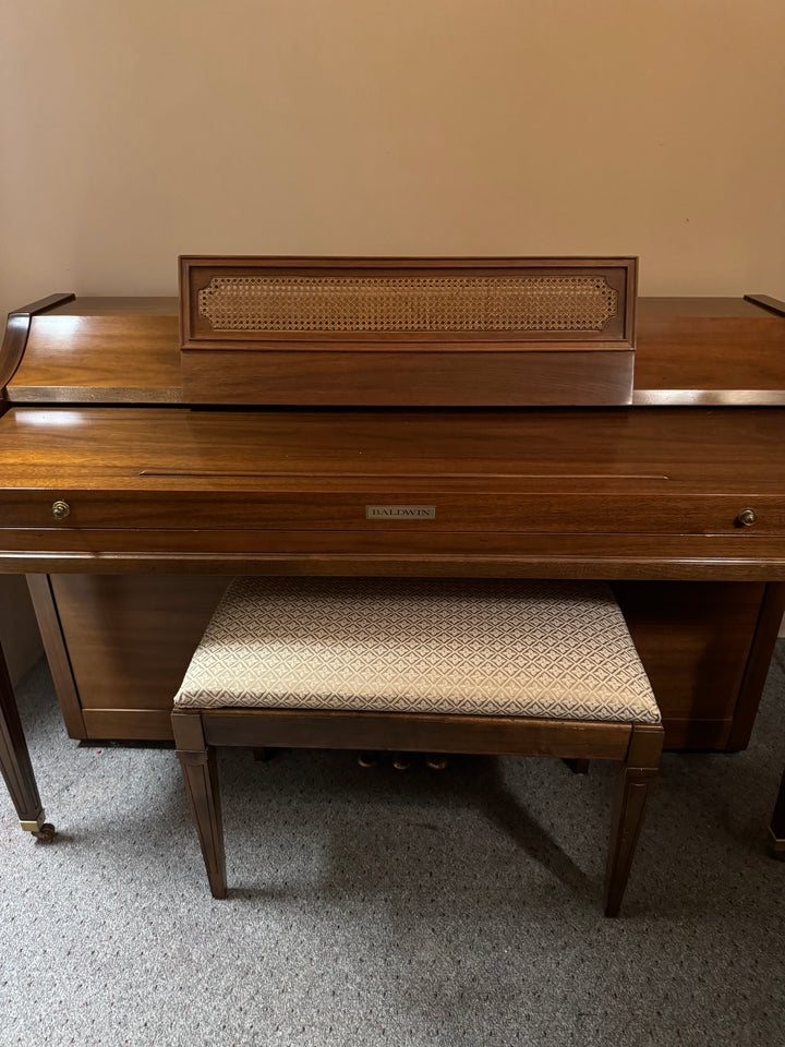 Baldwin Acrosonic Piano Front Facing View with Matching Bench