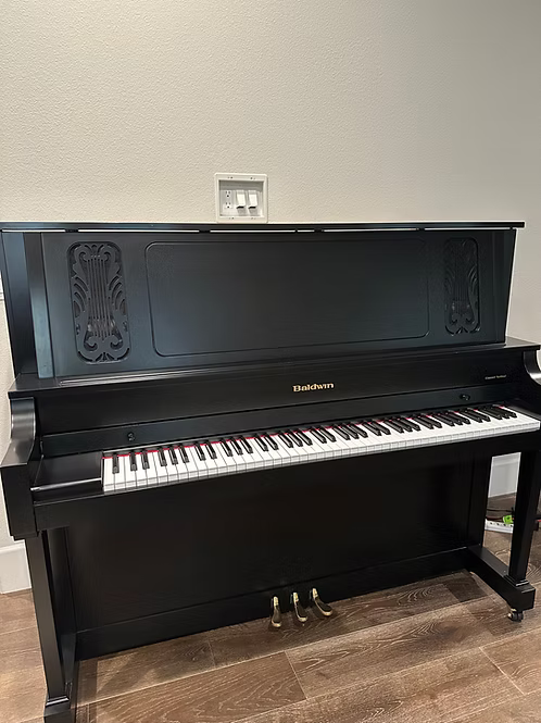Ebony Satin Baldwin Upright Professional Grand Piano