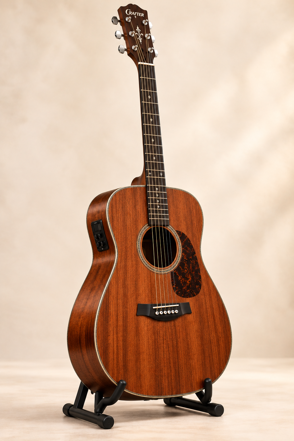 Crafter Mahogany Wood Acoustic Side View