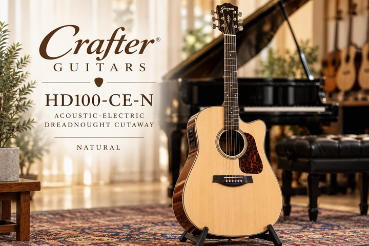 Crafter HD100-CE-N Acoustic-Electric Dreadnought Cutaway Guitar – Natural