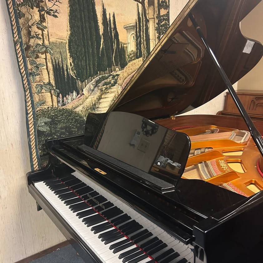 Seiler 186 Maestro 6 foot 2 grand piano in ebony polish, German handcrafted acoustic piano