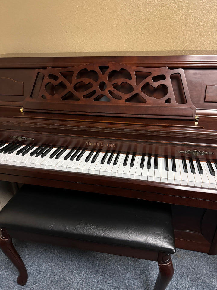 Young Chang Console Upright Piano-Mahogany Finish-Gallery