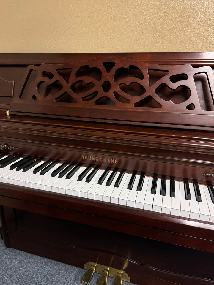 Young Chang Console Upright Piano-Mahogany Finish-Gallery