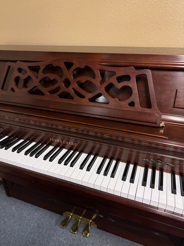 Young Chang Console Upright Piano-Mahogany Finish-Gallery