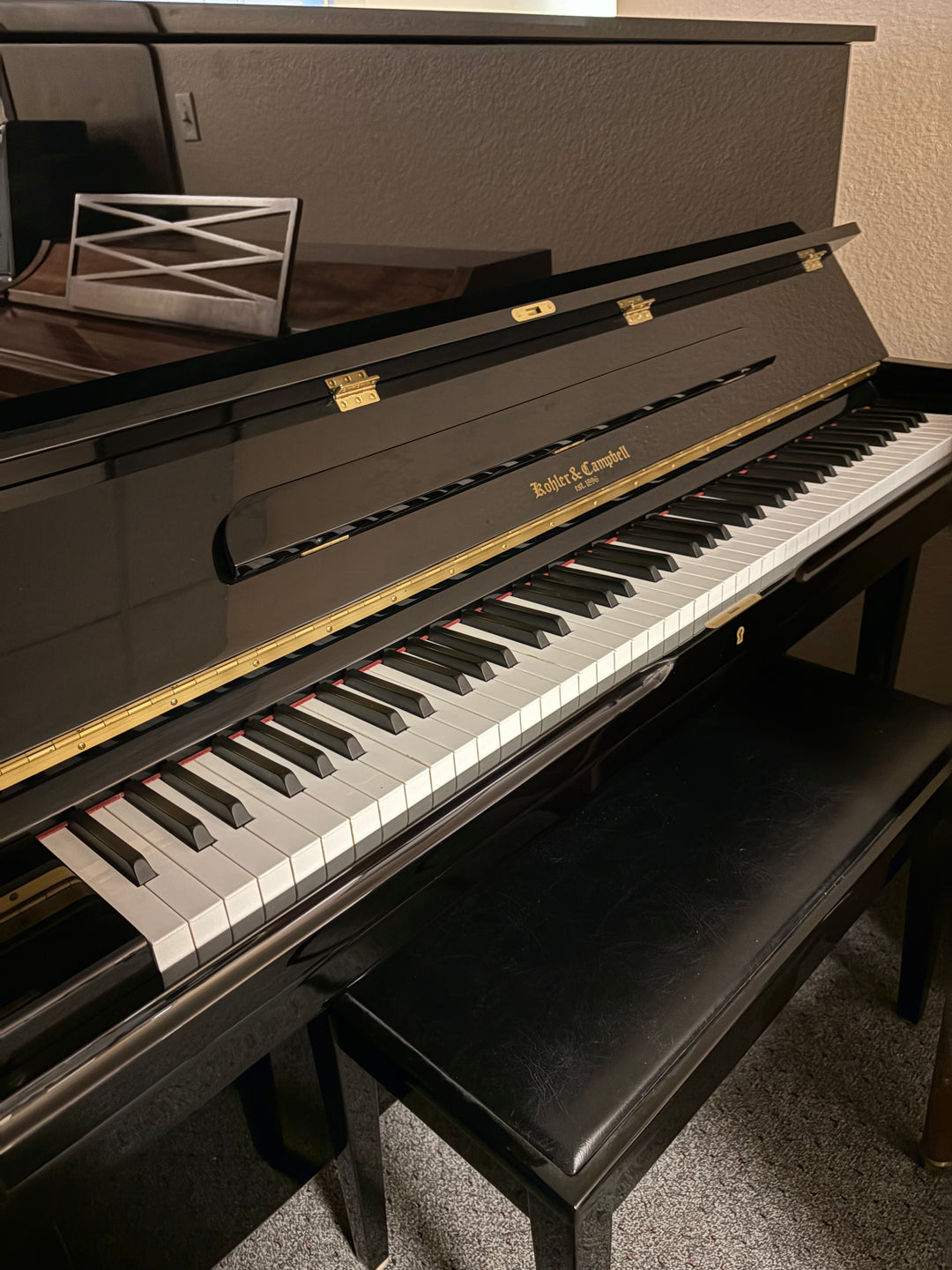Kohler &amp; Campbell Studio Upright Piano – Model SKV48S - Ebony - Gallery