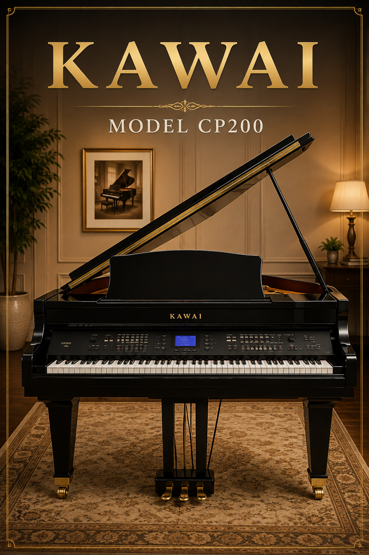 Kawai Digital Piano-Ebony-Hybrid Model CP200-5&
