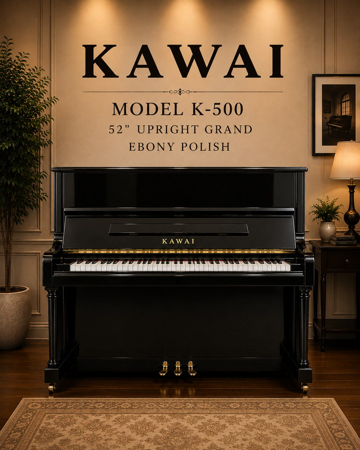 Kawai Professional 52" Upright Piano- Model K500-Ebony Polish