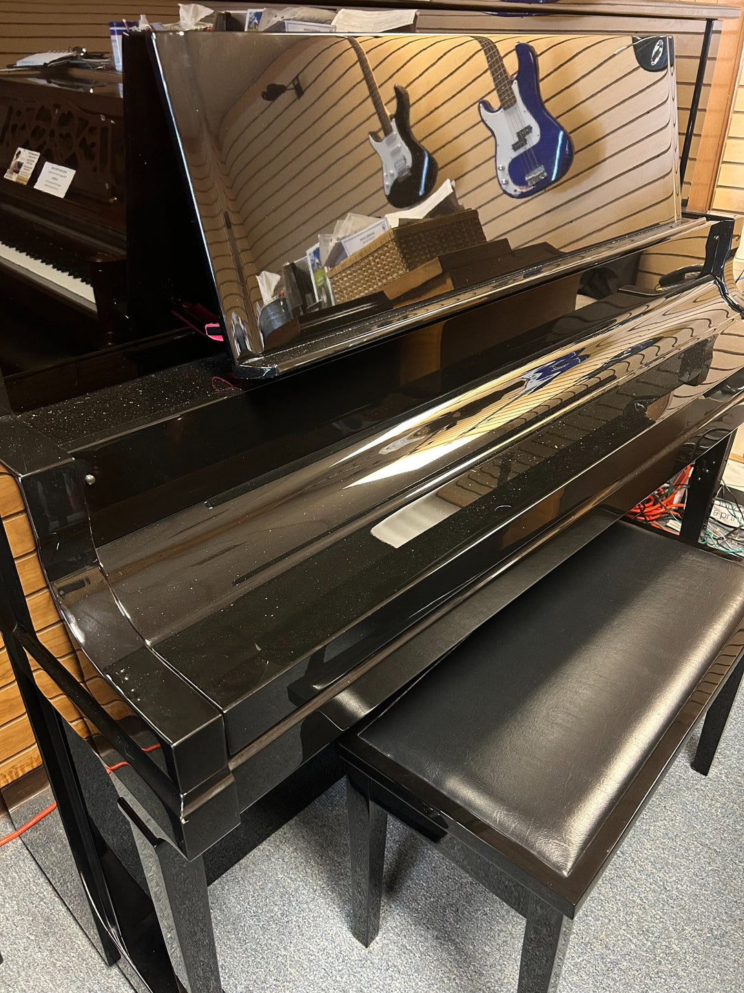 Wyman Upright Grand Piano, Model WV132, High Polished Ebony, Gallery