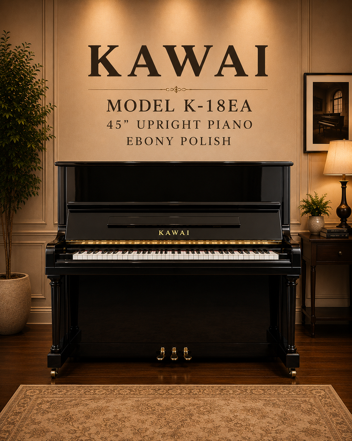 Kawai K-18 Upright Piano – 45" - Ebony Polish -2004