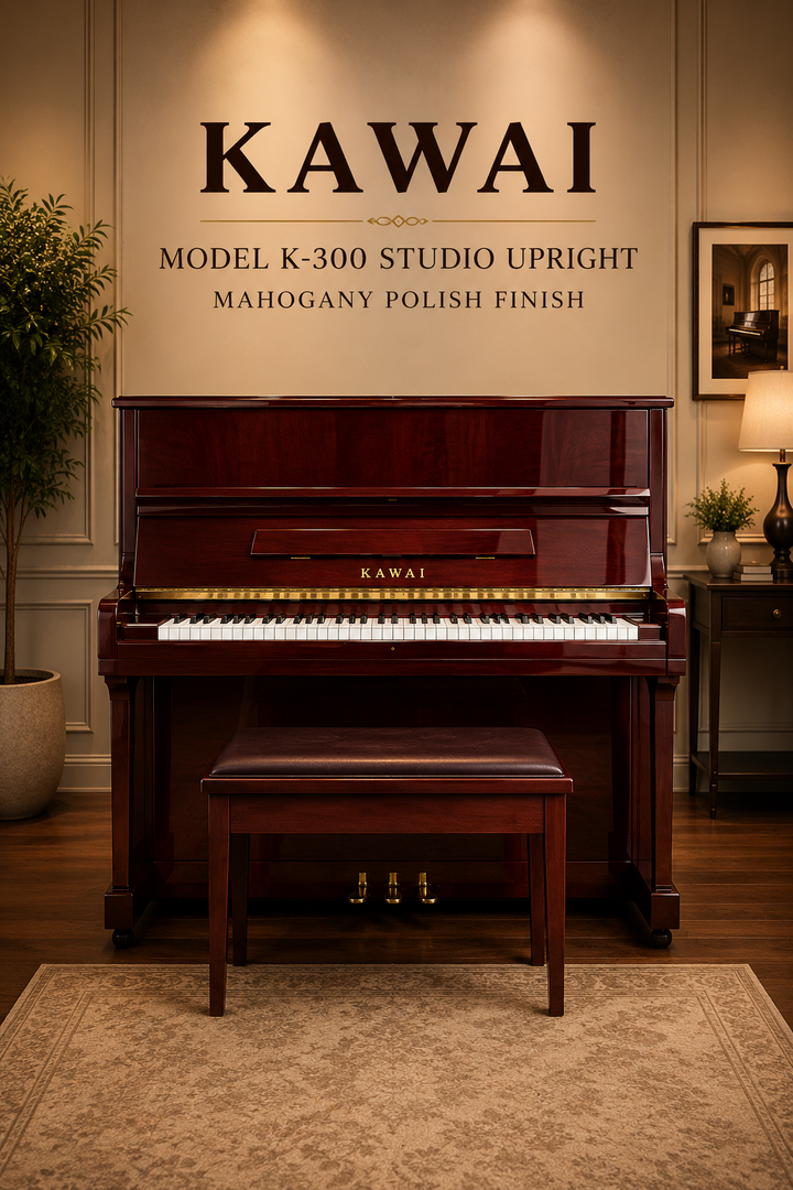 Kawai  Studio Upright Piano-Model K-300-Mahogany-2019