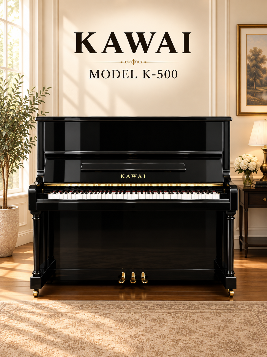 Kawai Upright Piano Model K-500 Front View