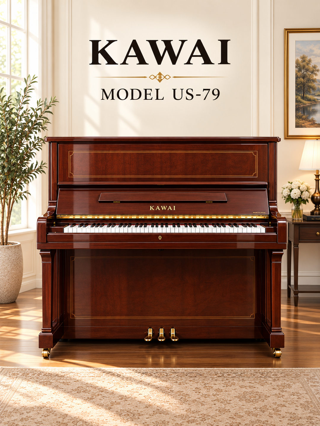 Kawai Professional Upright Walnut Finish Front View