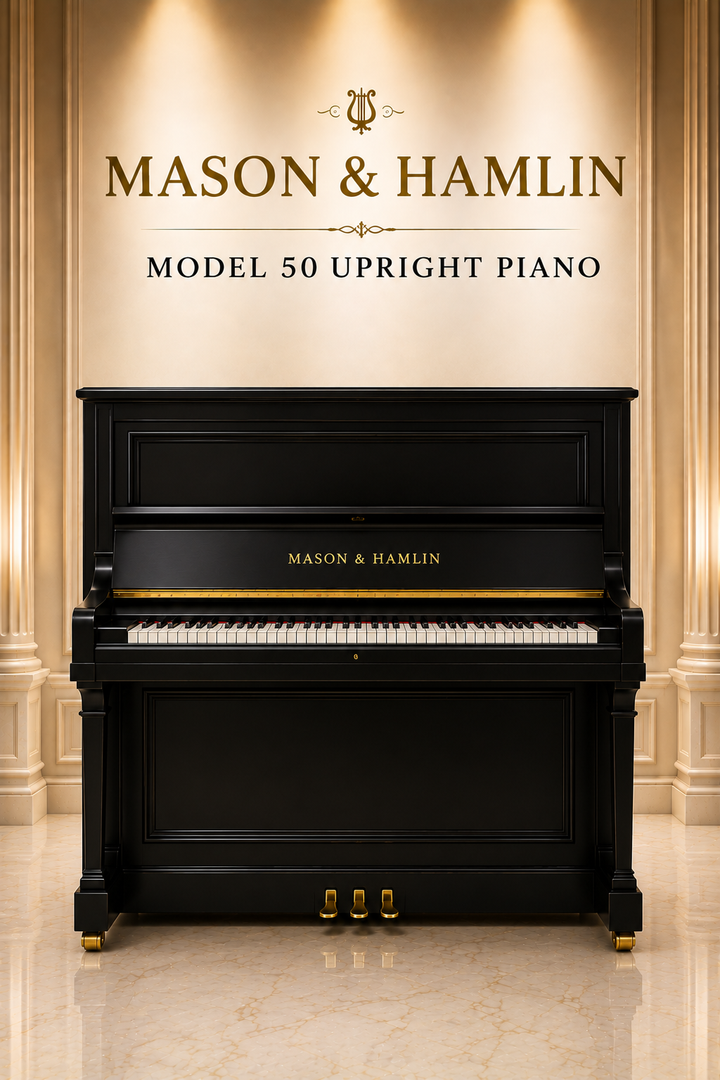 Model 50 Mason &amp; Hamlin Upright Grand in Showroom