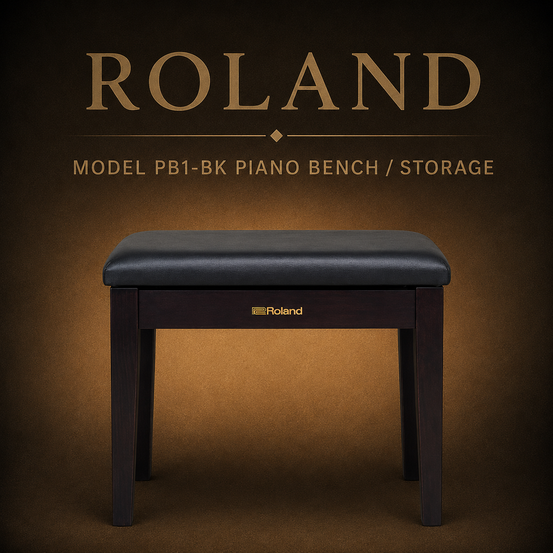 Roland PB1-BK Piano Bench with Storage Compartment