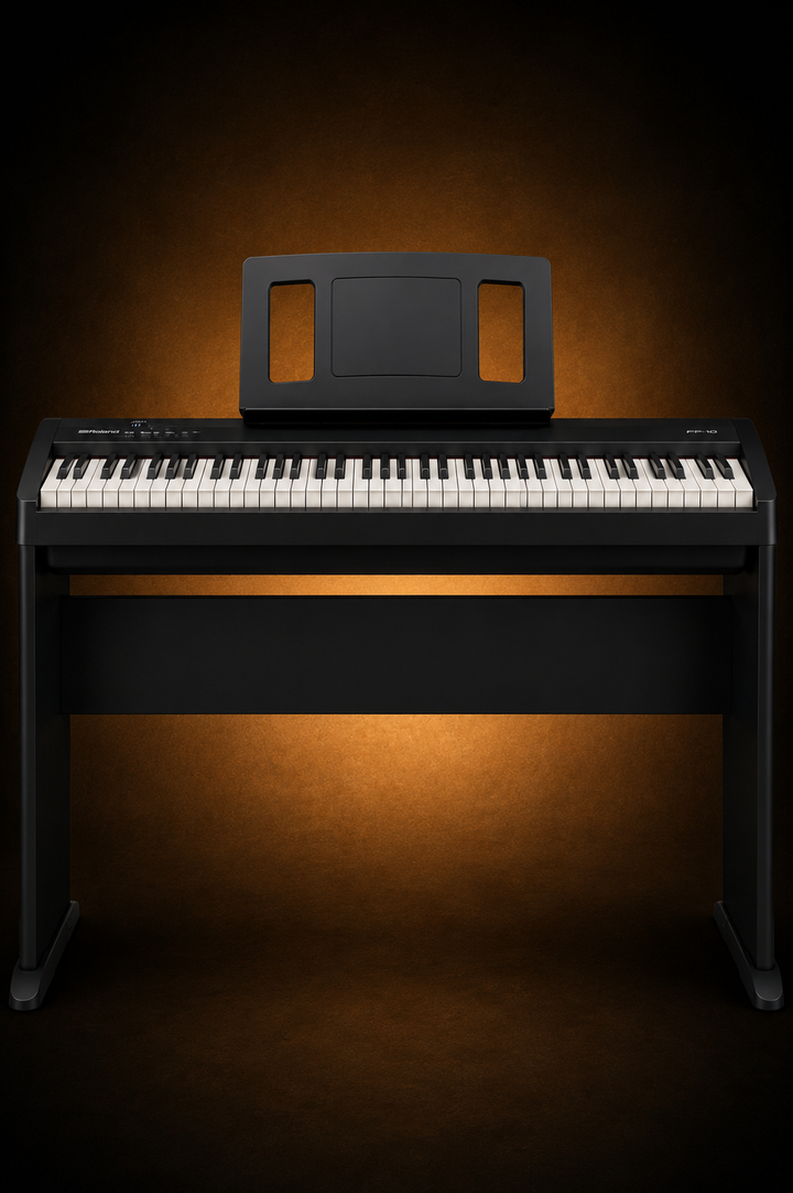 Roland Dibital Piano Close Up Keyboard and Music Stand
