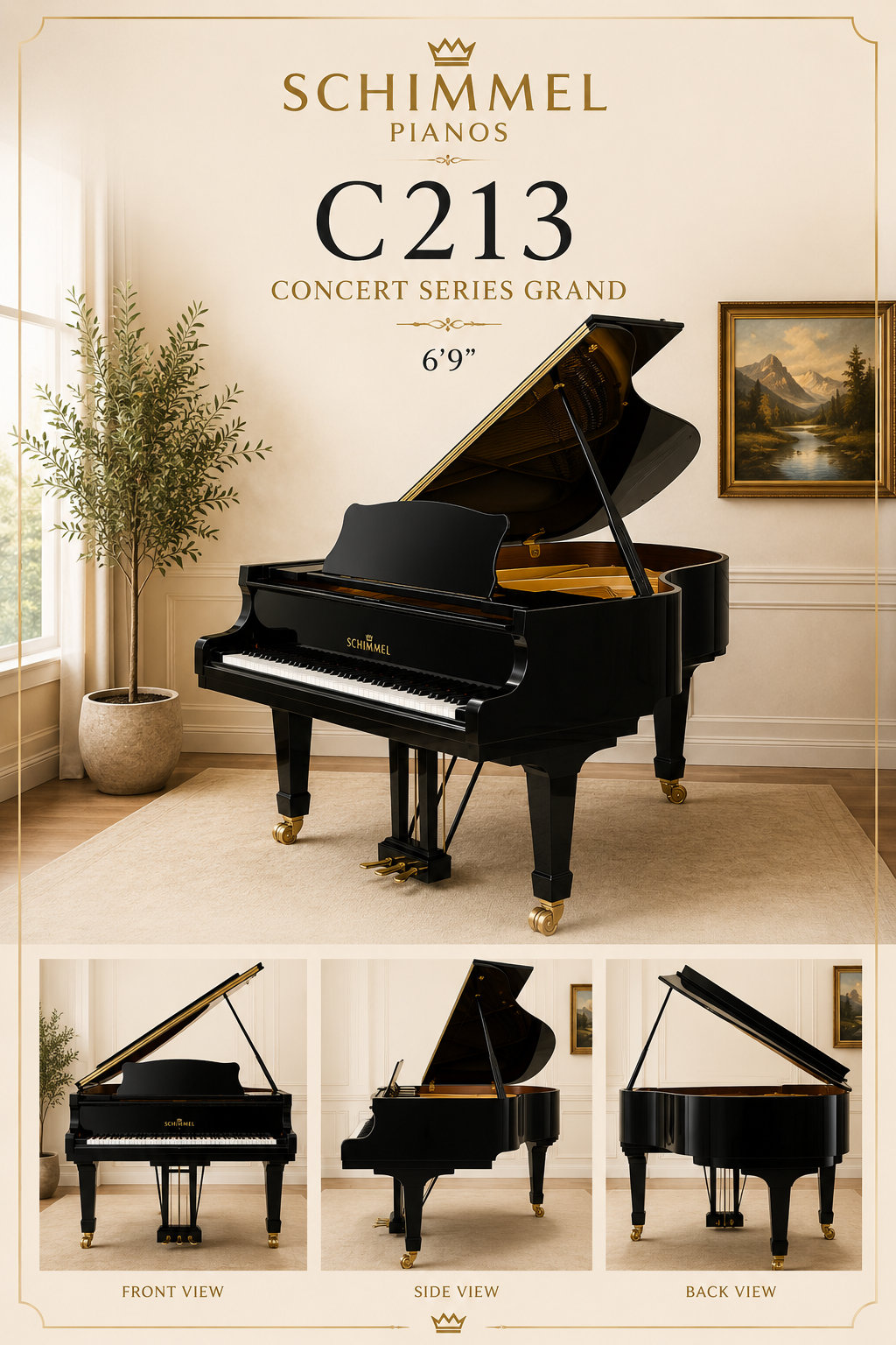 Schimmel Concert Grand Model C213 4 