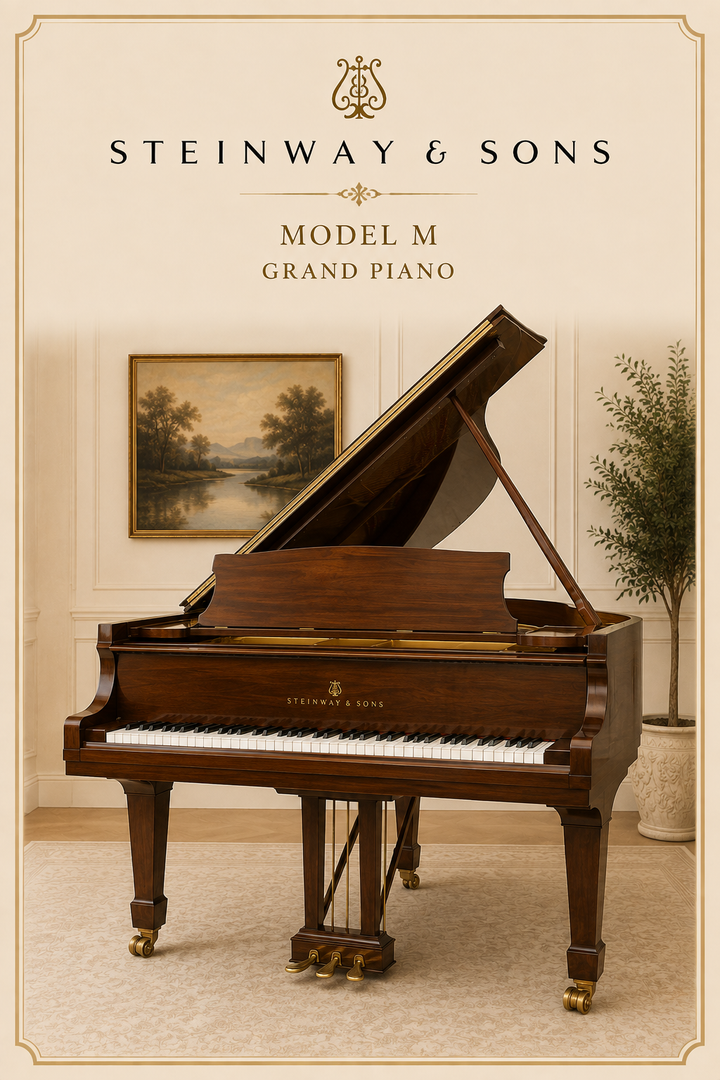 Steinway Baby Grand Piano, Model M-Restored-Wanut Finish