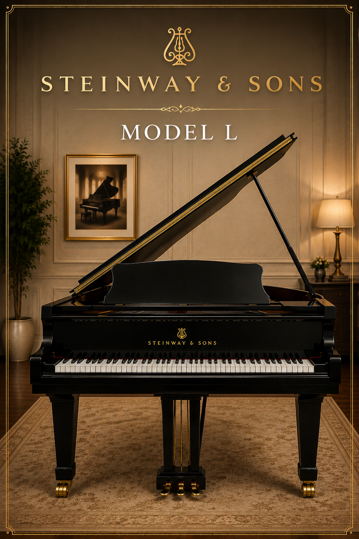 Steinway &amp; Sons Grand Piano-Model L-Restored-Ebony Satin Finish