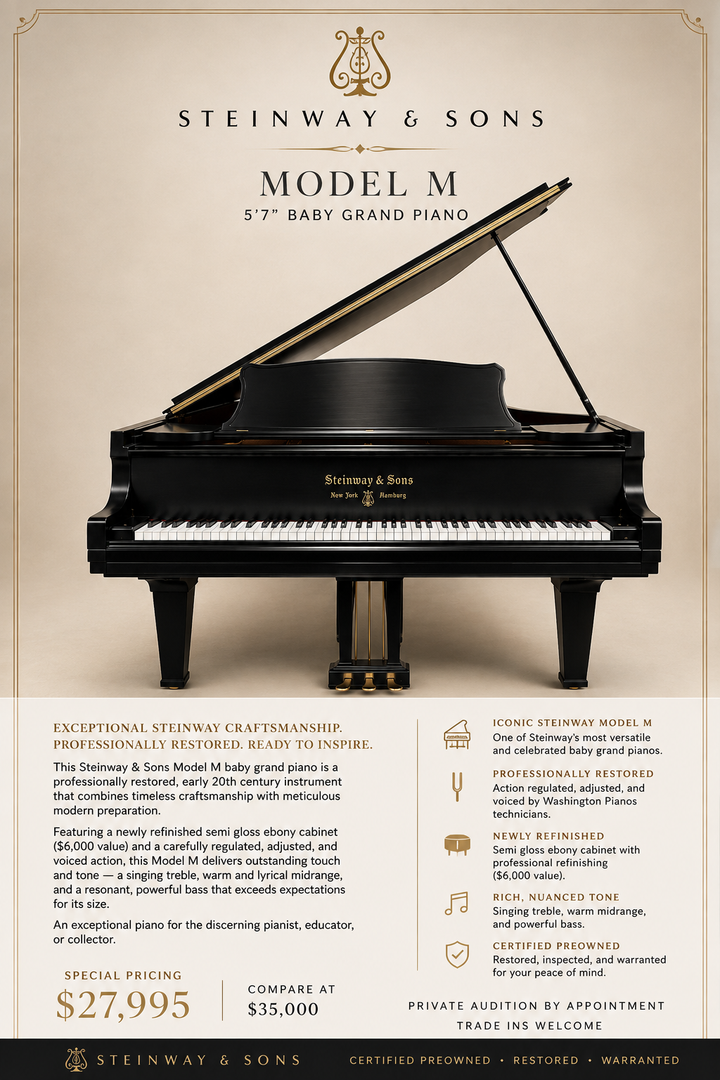 Steinway &amp; Sons Baby Grand Piano | Model M