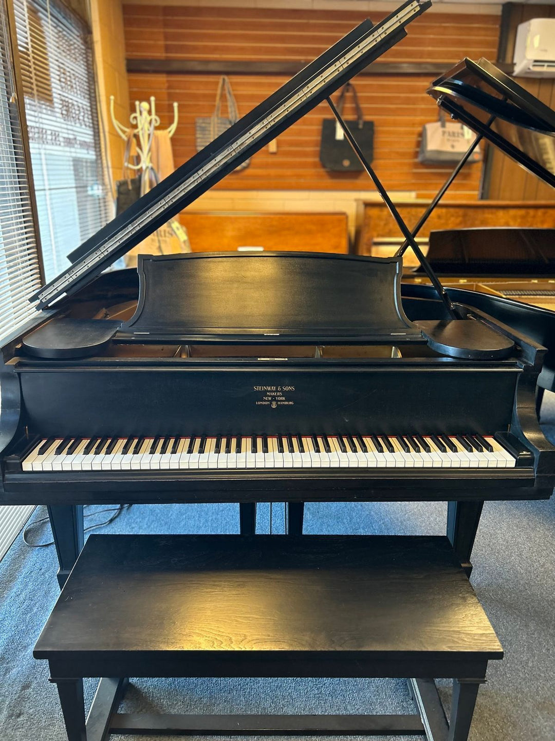 Steinway &amp; Sons Grand Piano-Model L-Restored-Ebony Satin Finish