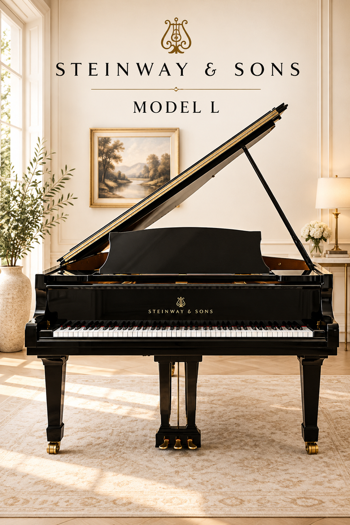 Steinway &amp; Sons Grand Piano-Model L-Restored-Ebony Satin Finish