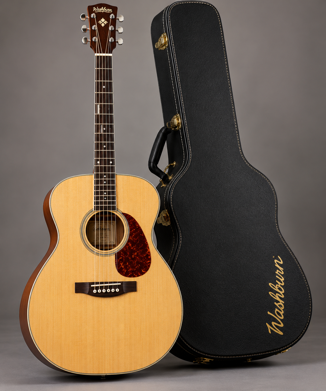 Washburn Apprentice F5 Folk Acoustic Guitar with Hardshell Case – Natural