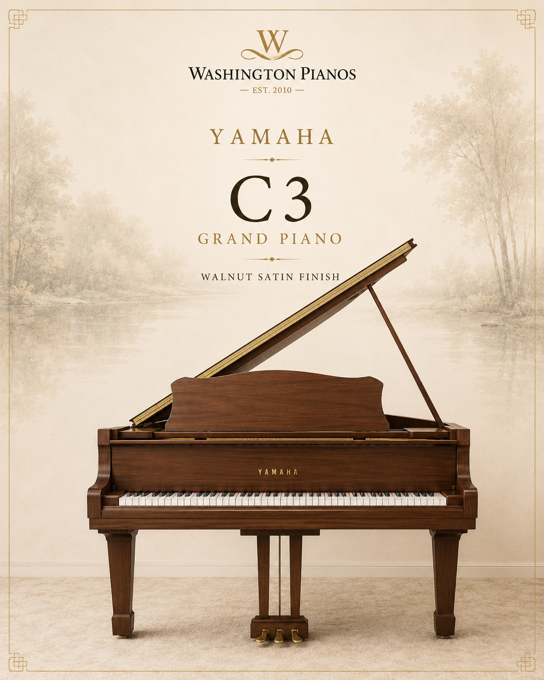 Yamaha Grand Piano Front View 