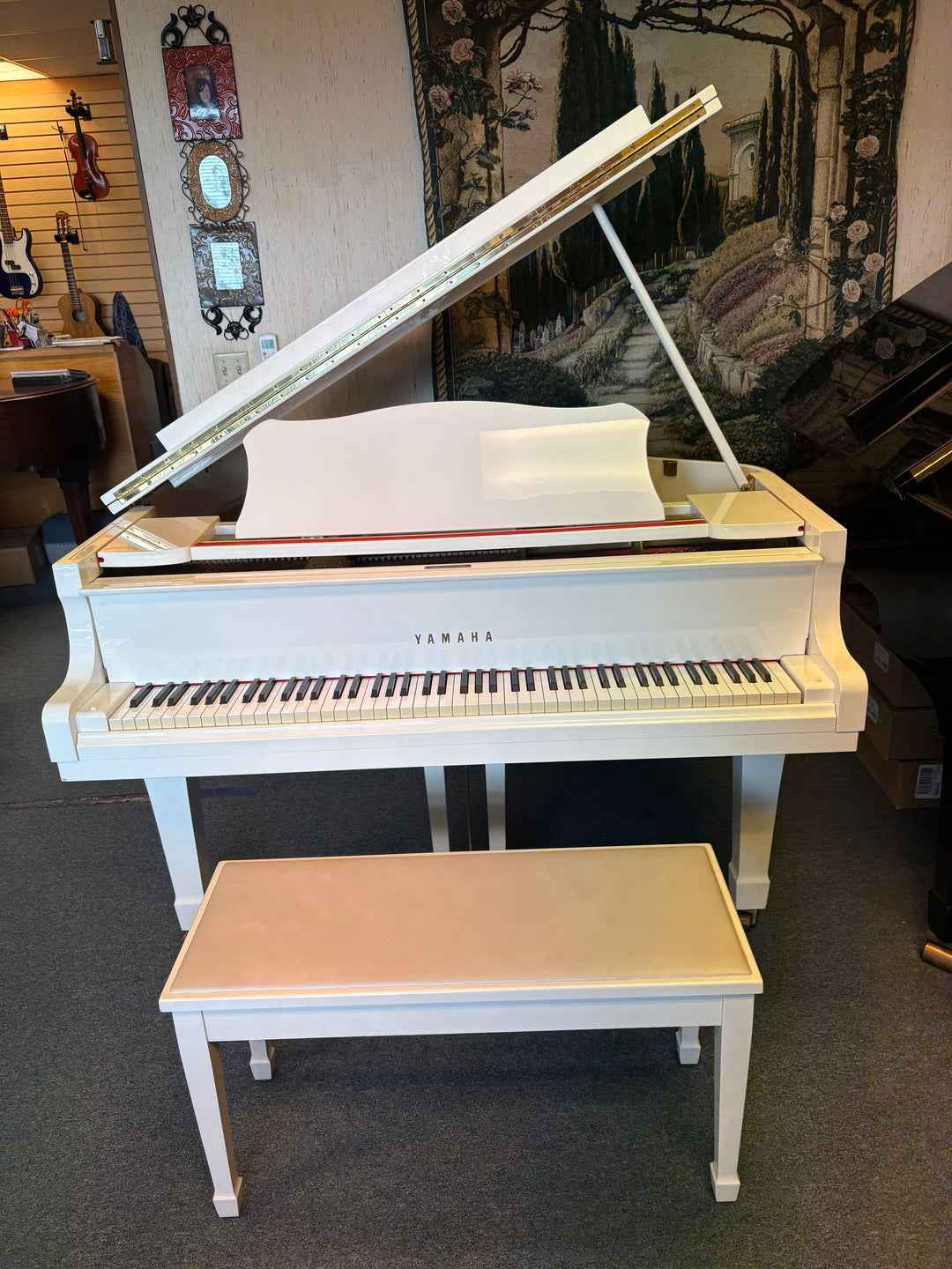 Yamaha G1 Baby Grand Piano | Polished White | Certified Preowned
