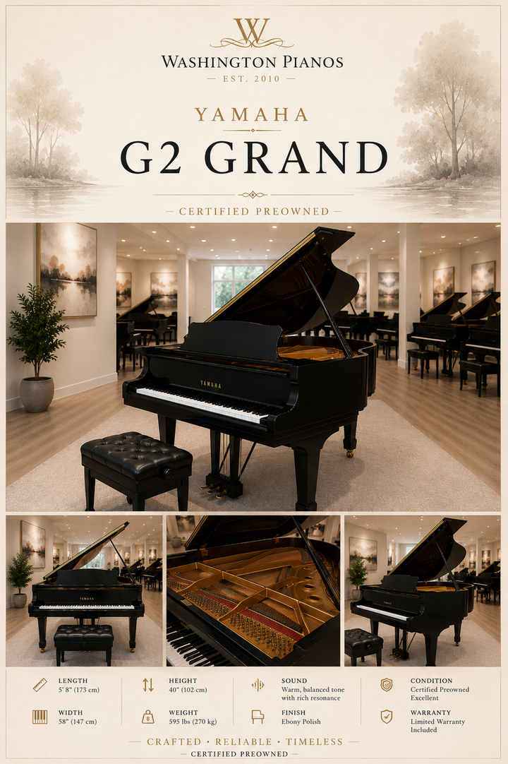 Yamaha Baby Grand Piano, Model G2-Ebony Satin-Gallery
