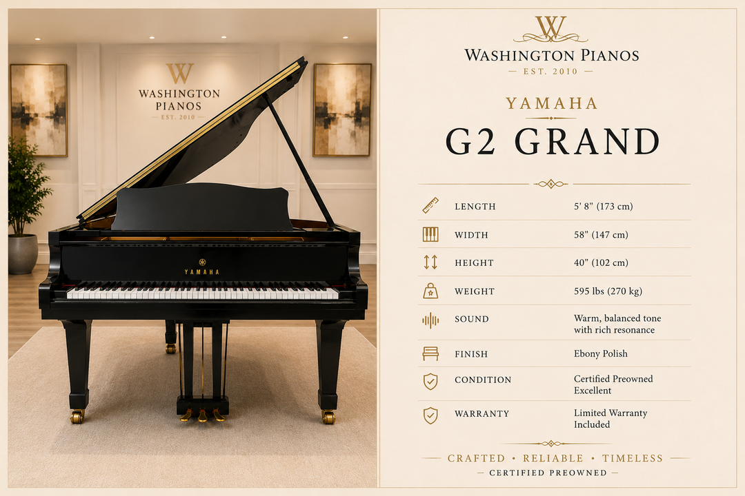 Yamaha Baby Grand Piano, Model G2-Ebony Satin-Gallery