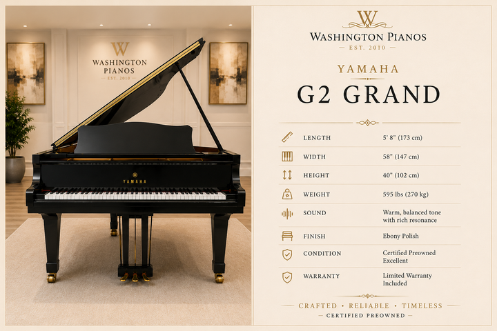 Yamaha Baby Grand Piano, Model G2-Ebony Satin-Gallery