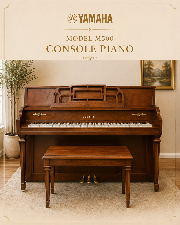 Yamaha Console Decorator Upright Piano-Model M500H-Walnut Finish