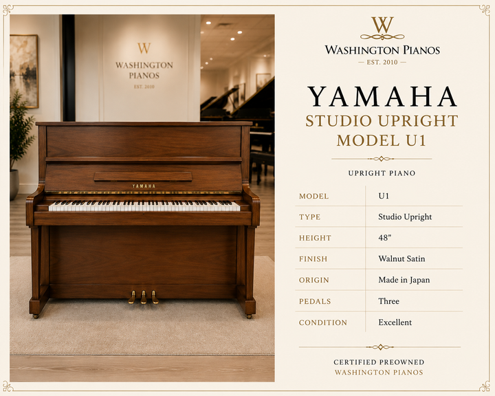 Yamaha Professional Studio Upright Piano-Model U1-Walnut Finish