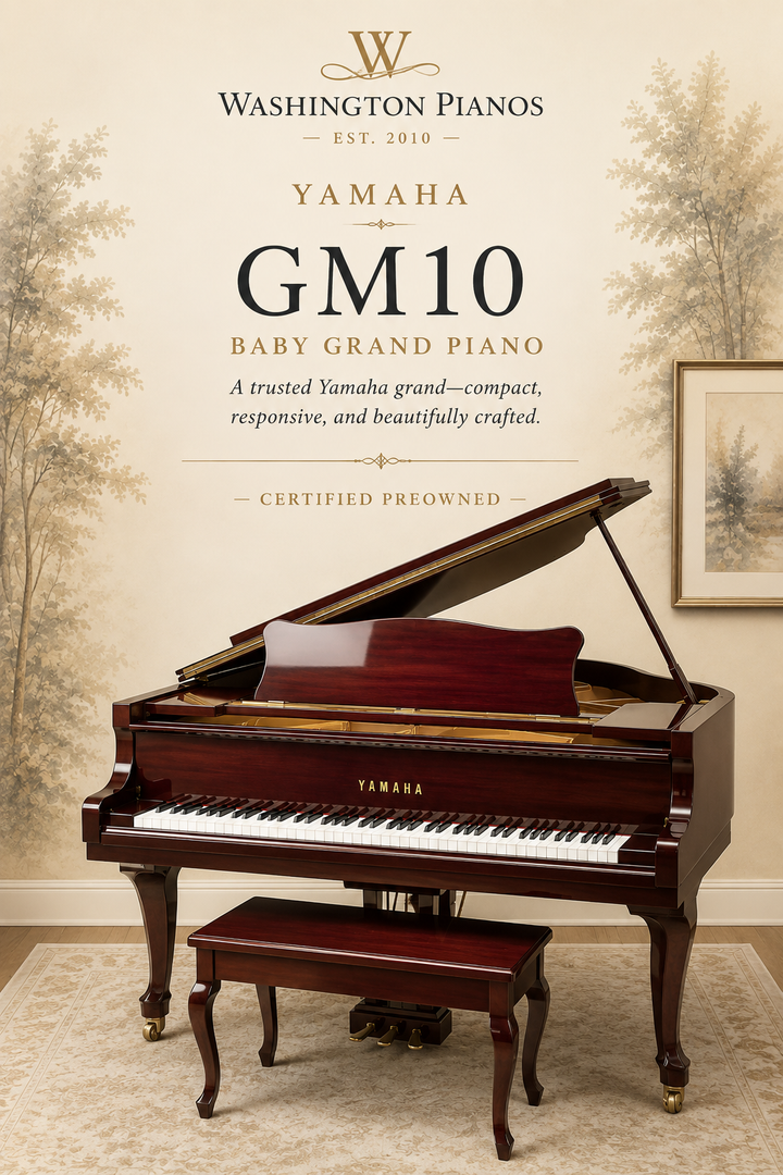 Yamaha Baby Grand Piano- Model GM10 - Mahogany