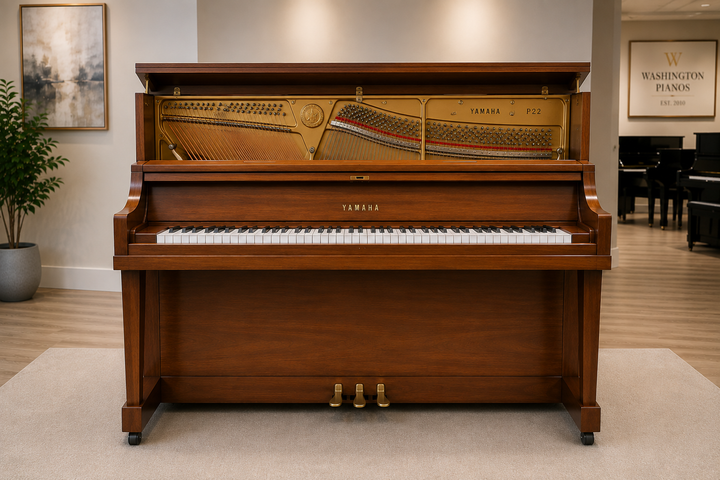 1997 Yamaha P22 Studio Upright Piano - Satin Walnut - 1997
