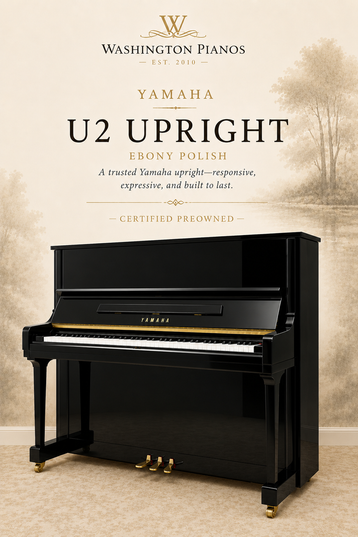 Yamaha Professional Upright Piano-High-Gloss Ebony-50" U2 Model-Gallery