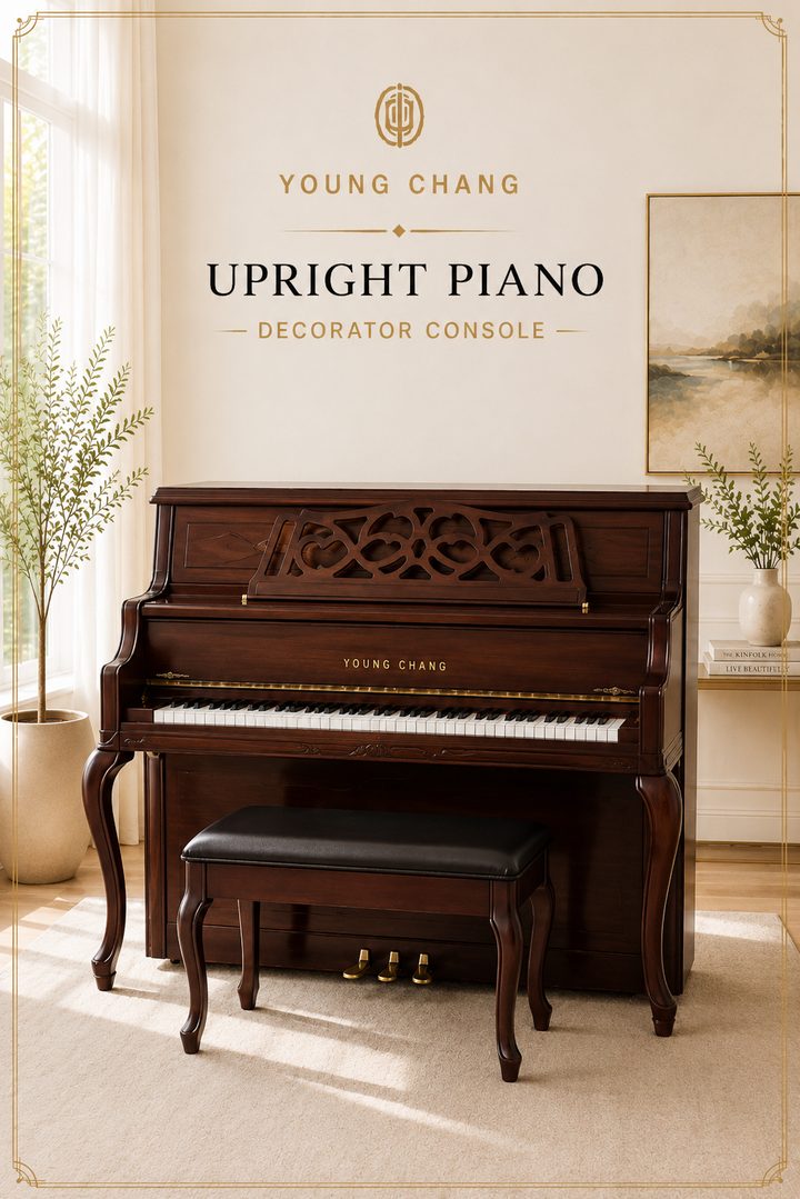Young Chang Console Upright Piano-Mahogany Finish-Gallery