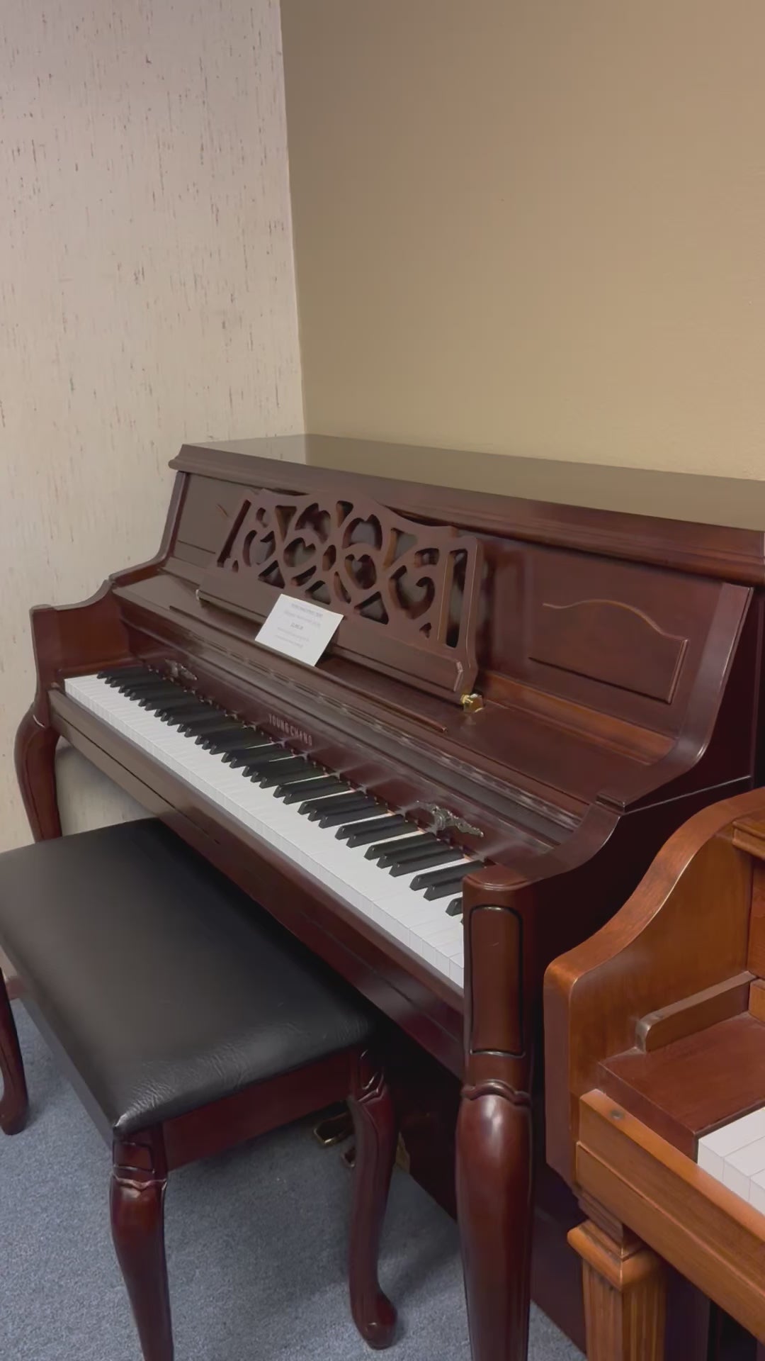 Young Chang Console Upright Piano-Mahogany Finish-Gallery